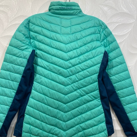 Kari Traa Mint/Teal LIGHTWEIGHT Puffer Jacket FIT STRETCH FULL ZIP WOMENS M - Picture 4 of 5